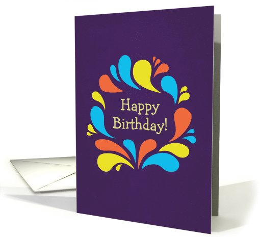 Funky Colorful Swirls Happy Birthday card (1064735)