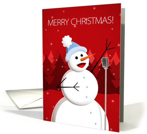 Happy Singing Snowman Christmas card (1180036)