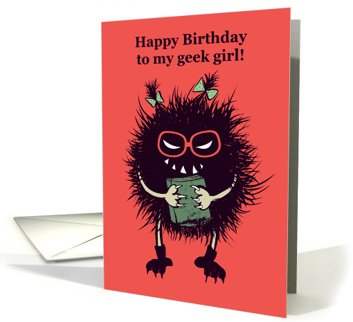 Geek Girl Evil Bug Birthday card (1486748)