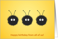 Three Dazzled Bugs birthday card