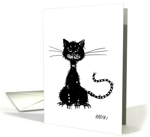 Ragged Black Cat card (839724)