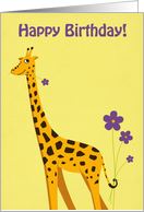 Funny Giraffe Birthday card