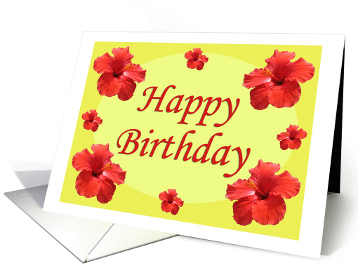 Happy Birthday Hibiscus card (1164662)