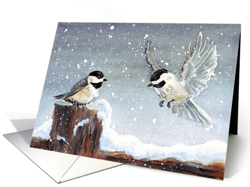 Chickadees in the Snow card (661046)