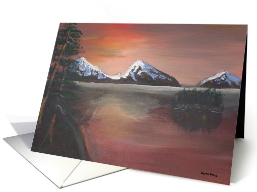 sun set on the lake card (102127)