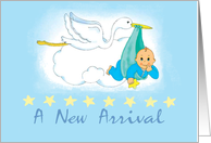 Stork New baby boy card