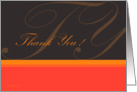 Thank you! - orange scripted card