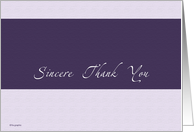 Thank you - purple scripted card