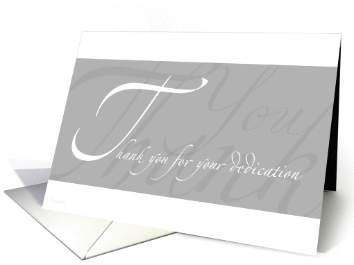 Thank you - white & grey scripted card (136631)