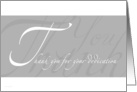 Thank you - white & grey scripted card