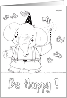 Be Happy ! - coloring book card