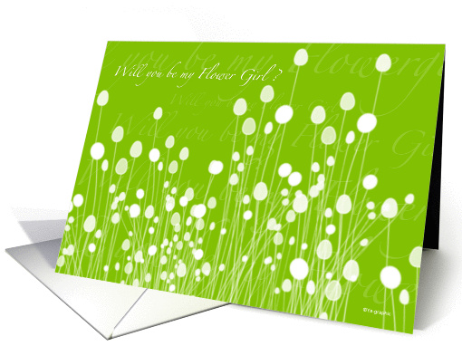 Will you be my Flower Girl ? - sweet green plants card (139436)