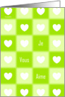 Je vous aime ! I love you in french - cute white little hearts card