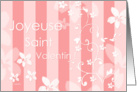 Joyeuse Saint Valentin - pink & white floral card