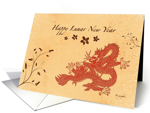 Happy Lunar New Year ! - classic dragon card texturized card (146011)