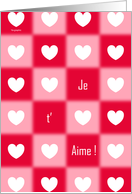 Je t’aime... - card written in french card