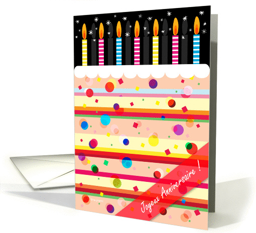 Joyeux Anniversaire ! - happy birthday written in french card (154375)