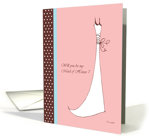 Will you be my Maid of Honor ? wedding attendants card (161313)