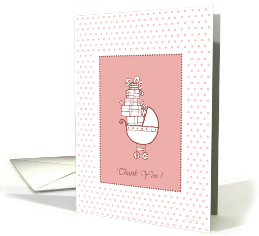 Baby Shower Thank You cards, baby-carriage card (162155)