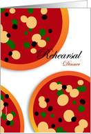 Pizza Themed Rehearsal Dinner Invitation card