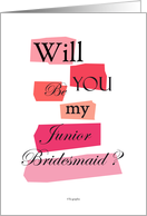 Junior Bridesmaid card - Will you be my Junior Bridesmaid card - wedding graphic design cards. card