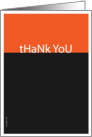 Thank you card - Bicolor thanks greeting cards - Orange & black thanks card