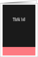 Thank you card - Bicolor thanks greeting cards - Pink & black thanks card