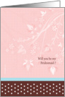 Bridesmaid cards - floral bridesmaid card