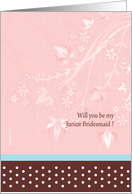 Junior Bridesmaid cards - floral Junior Bridesmaid card