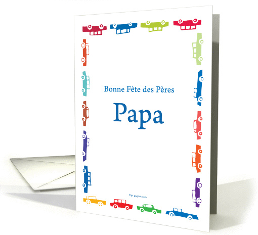 French Father's day card with tiny cars card (204686)