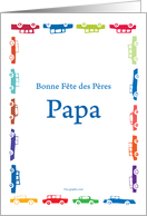 French Father’s day card with tiny cars card