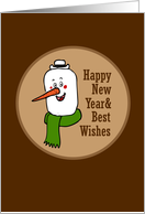 Happy new year & best wishes - snowman card