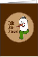 Feliz ano nuevo cards - snowman, spanish card