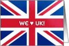 UK flag - We love UK - United Kingdom flag card