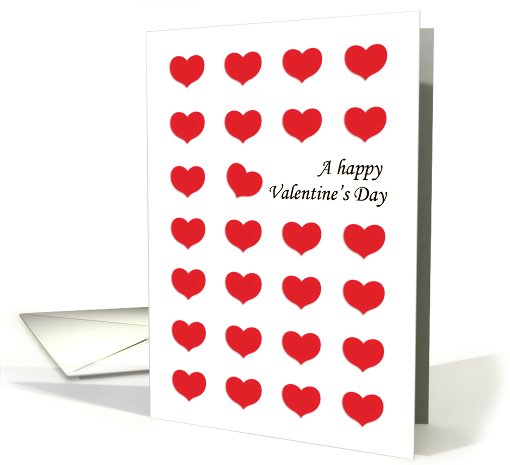 A Happy Valentine's Day - Red Hearts card (765463)