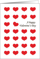 A Happy Valentine’s Day - Red Hearts card