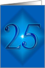 Happy 25th Birthday - Blue diamond card