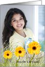 Yellow Gerbera Daisies - birthday invitation - photo card