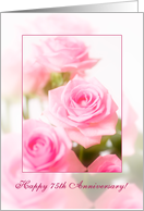 pale pink roses - Happy 75th Anniversary card