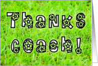 Green grass soccer - Thanks Coach card