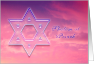 Star of David at sunset - Shalom at Pesach card