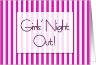 Pink and white candystripes - girls’ night out invitation card