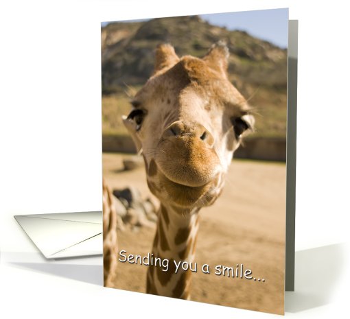 Smiling Young Giraffe I Miss You Card 409997