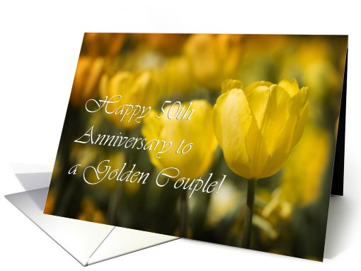 Golden Tulips - Happy 50th Anniversary card (455115)