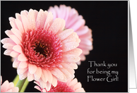 Pink Gerbera - Thank you for being my Flower Girl card