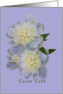 Thank You, Norwegian, Tusen Takk, White Peony Flowers card