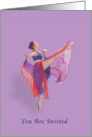 Invitation, Dance Recital, Ballerina in Red and Blue card