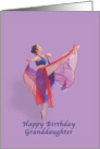 Birthday, Granddaughter Ballerina Dancing in Red and Blue card