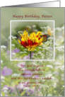 Birthday, Pastor, Religious, Tulip and Butterfly card