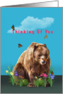 Thinking of You, Bear, Butterflies, and Flowers card